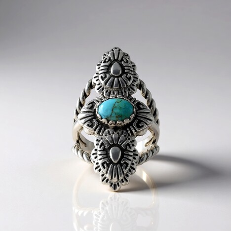 Anello in argento con Turchese Kingman (Desert Chic)