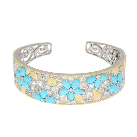 Sleeping Beauty-Türkis-Silberarmreif (Dallas Prince Designs)