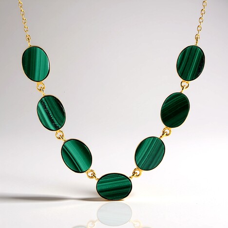 Collana in argento con Malachite