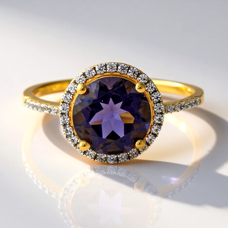 Bague en argent et Quartz Myrtille