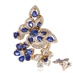 Gouden ring met een blauwe saffier (Nara Jewelry)
