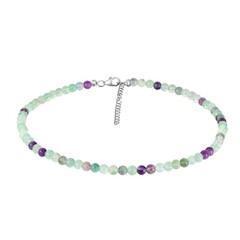 Fluorit-Silberhalskette