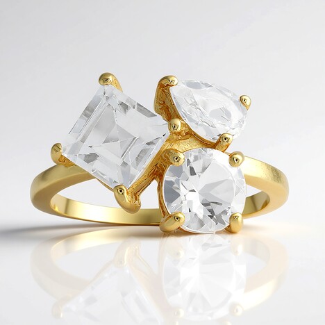 Anello in argento con Topazio Bianco