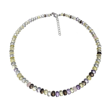 Zilveren halsketting met amethisten