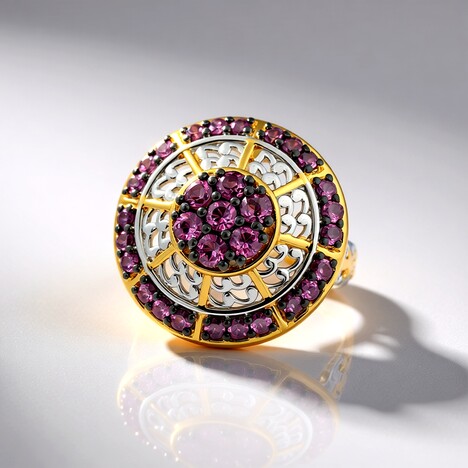 Bague en argent et Grenat Rhodolite (Gems en Vogue)
