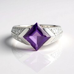 Anello in argento con Ametista Siberiana (de Melo Essence)