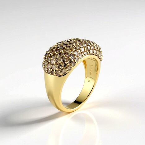 Anello in oro con Diamante Champagne I2 (de Melo Gold)