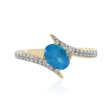 Neonblauer Apatit-Silberring
