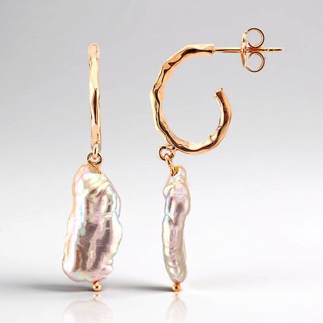 Orecchini in argento con Perla d'Acqua Dolce Rosa (TPC)