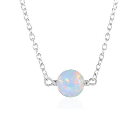 Zilveren halsketting met een Welo-opaal (de Melo Essence)