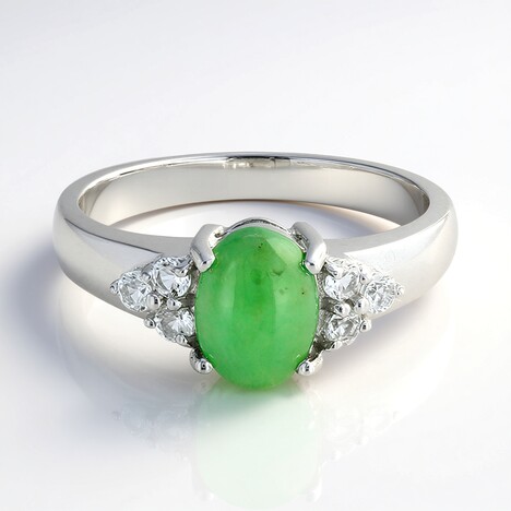 Anello in argento con Crisoprasio Imperiale