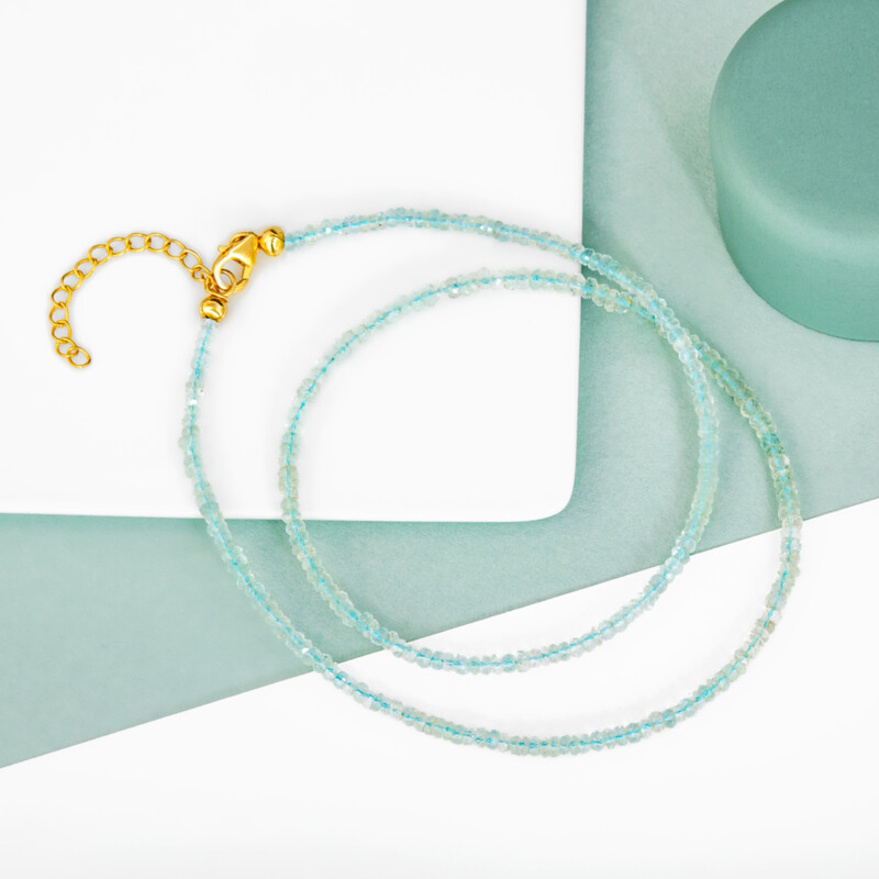 Brasilianischer Aquamarin-Silberhalskette