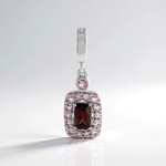 Pendentif en argent et Zircon acajou