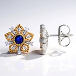 Orecchini in argento con Spinello Cobalto (Gems en Vogue)