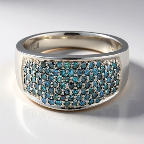 Bague en argent et Diamant fantaisie