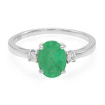 Bague en argent et Emeraude de Bahia