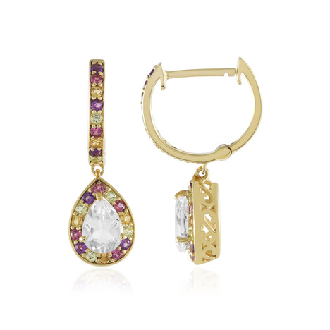 Boucles d'oreilles en argent et Quartz blanc