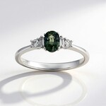Anello in oro con Zaffiro Verde (CIRARI)