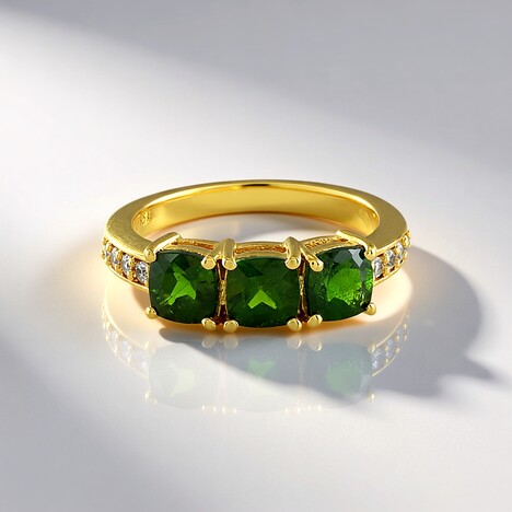 Anello in argento con Diopside Russo