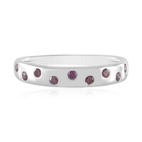 Zilveren ring met I2 paarse diamanten