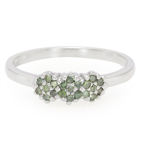 Fancy-Diamant-Silberring