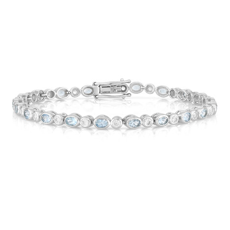 Brasilianischer Aquamarin-Silberarmband