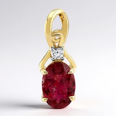 Ciondolo in oro con Rubellite Brasiliana AAA