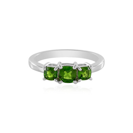 Anello in argento con Diopside Russo