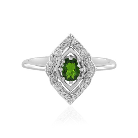 Bague en argent et Diopside de Russie