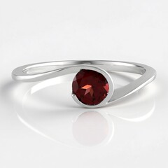 Anello in argento con Granato Mozambico