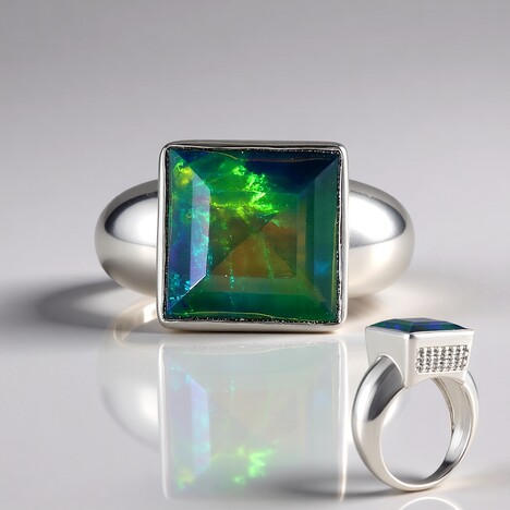 Anello in argento con Opale Mezezo (de Melo Essence)