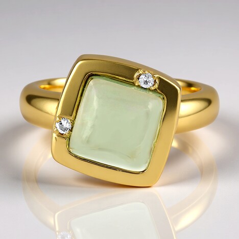 Anello in argento con Ametista Verde (MONOSONO COLLECTION)