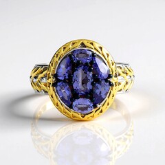 Anillo en plata con Tanzanita