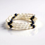 Bracciale in acciaio con Ematite Dorata (Riya)