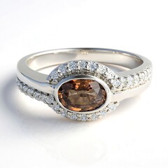 Anello in argento con Zircone Cannella