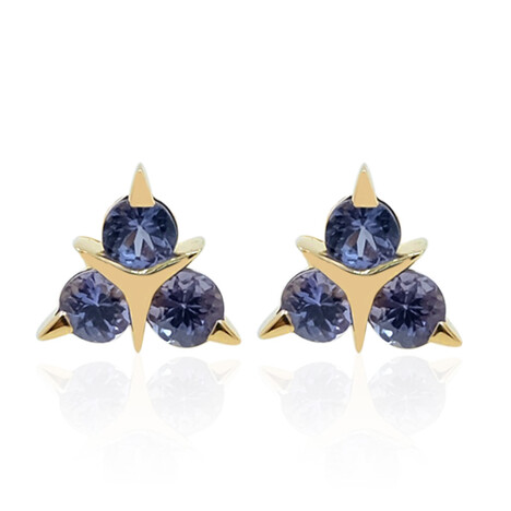 Tansanit-Goldohrringe (de Melo)