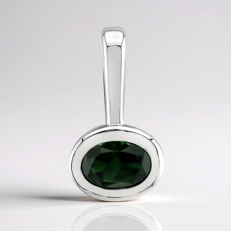 Ciondolo in argento con Tormalina Verde Brasiliana (Pallanova)