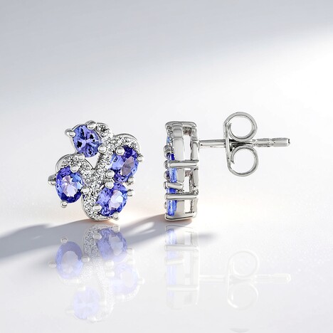 Boucles d'oreilles en argent et Tanzanite