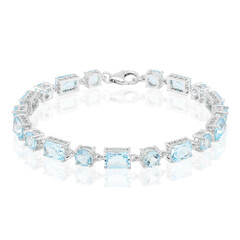 Himmelblauer Topas-Silberarmband