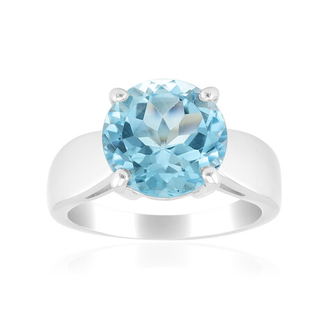 Himmelblauer Topas-Silberring