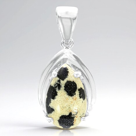 Ciondolo in argento con Diaspro Dalmata