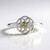 SI1 Green Diamond Silver Ring