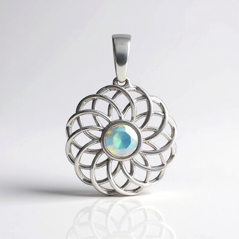Ciondolo in argento con Opale di Welo (Ornaments by de Melo)