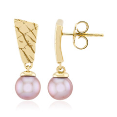 Pendientes en plata con Perla Ming púrpura (TPC)