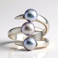 Anello in argento con Perla d'Acqua Dolce Argentata (TPC)