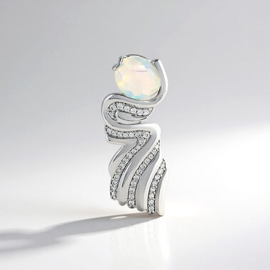 Pendentif en argent et Opale Welo (SAELOCANA)