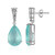 Boucles d'oreilles en argent et Quartz bleu pastel