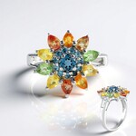 Anello in argento con Topazio Blu Londra