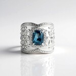 Anello in argento con Topazio Blu Londra (Dallas Prince Designs)