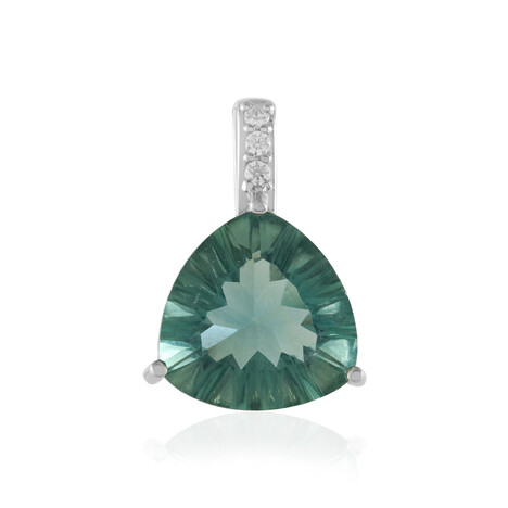 Grüner Fluorit-Silberanhänger
